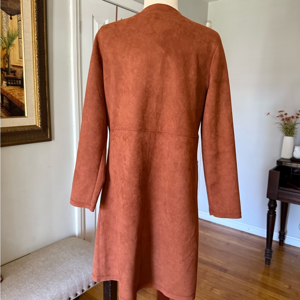 Solitaire by Ravi Khosla  Terracotta Women's Longline Cardigan Duster. - Picture 5 of 10